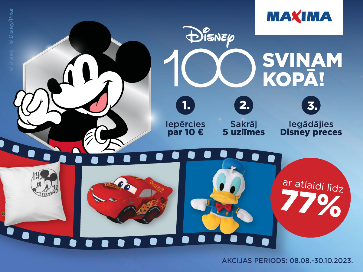 Svini Disney 100 kopā ar Maxima!