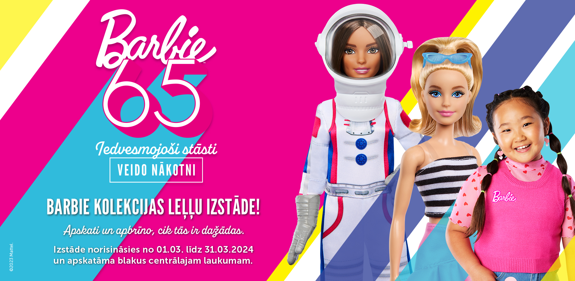 Domina Shopping atklāta izstāde, kas veltīta ikoniskajai lellei Barbie